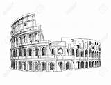 Colosseum Italy Rome Coliseum Stock Illustration Romano Coliseo Dibujo Drawing Dibujos Vector Clipart Line Para Sketch Simple Background Tattoo Arte sketch template