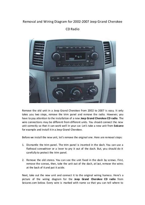 jeep grand cherokee stereo wiring diagram pics faceitsaloncom