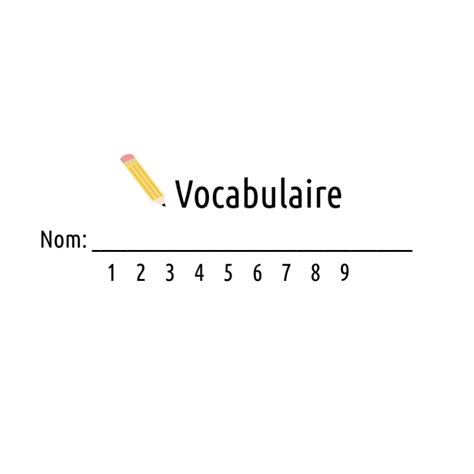 Listes De Vocabulaire