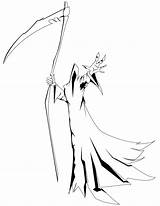 Reaper Grim Spaventosi Morte Mostri Personified Spaventosa Scribblefun sketch template