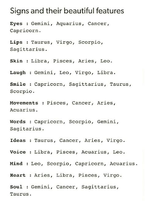 Signs And Their Beautiful Features Team Capricorn
