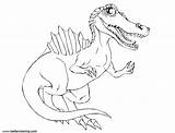 Spinosaurus Coloring Pages Cute Kids Printable Color sketch template