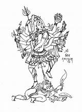 Shiva Bras Inde Dieu Coloriages Trident Adulte Colorier Adultes Krishna Mahal Taj Thai Concentre Représenté Pouvoirs Création sketch template