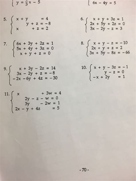 Solved 1 6x 4y 5 Y Z 8 Z 2 X Y 3z 1 2x 5y 2z 0