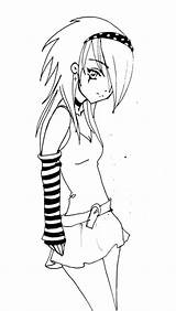 Emo Anime Coloring Girl Pages Drawings Cute Easy Drawing Deviantart Girls Manga Angel Boy Outline Goth Cool Teenagers Draw Female sketch template