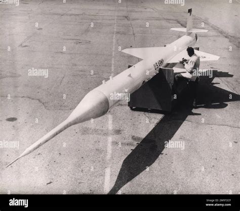 technician checks   lockheed   supersonic guided target