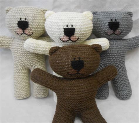 teddy bear easy knit pattern suitable  beginner knitters