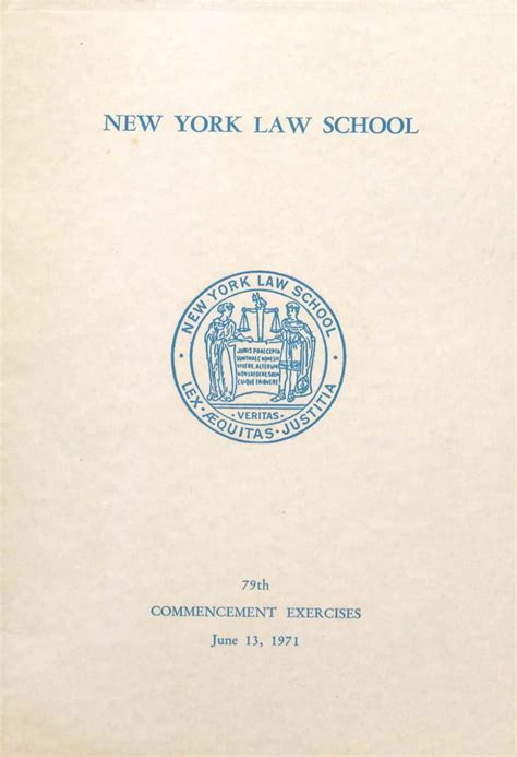 new york law school 1971 commencement program by new york