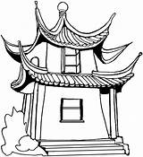 Chinese Pagoda Drawing Architecture Vacation Getdrawings Embossing Sandy sketch template