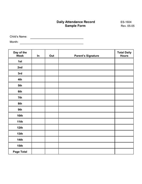 printable attendance sheet  examples format  examples