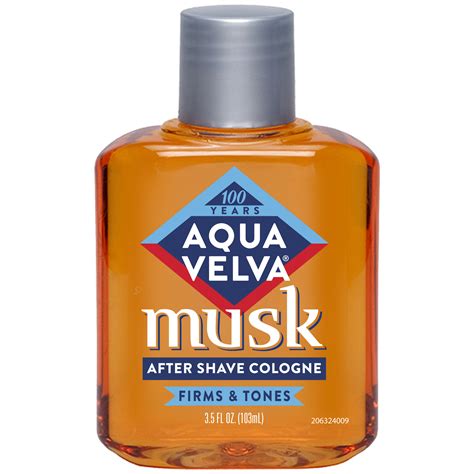 aqua velva  shave cologne musk scent  firms  tones skin  fluid ounce bottle