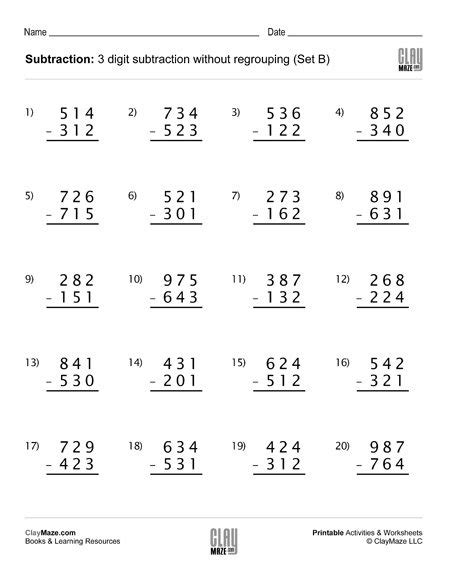 grade addition  subtraction printable worksheets mixed