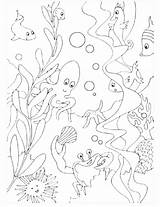 Underwater Scene Coloring Pages Ocean Printable Getcolorings Color sketch template