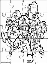 Mario Bros Jigsaw Drawing sketch template