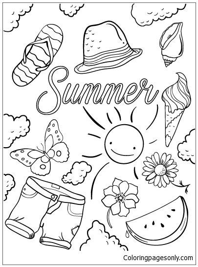 summer coloring page summer coloring pages summer coloring