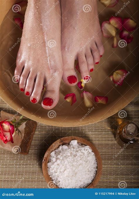 foot spa treatment stock photo image  nature care