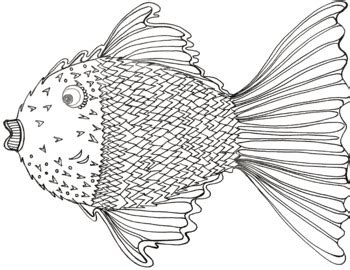 patterned fish coloring page  davincis workshop tpt