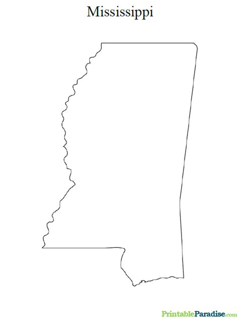 printable state map  mississippit