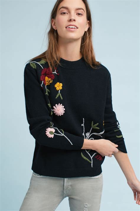 embroidered floral pullover sweaters  women sweaters fashion