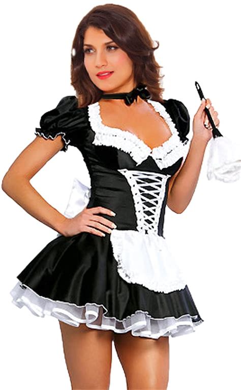 jj gogo women s french maid costume sexy black