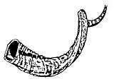 Shofar Drawing Trumpets Getdrawings sketch template