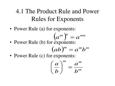 product rule  power rules  exponents powerpoint  id