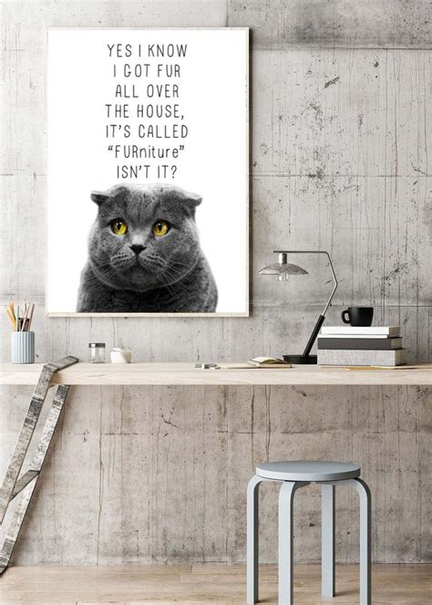 cat poster vintage cat poster funny cat poster cat etsy