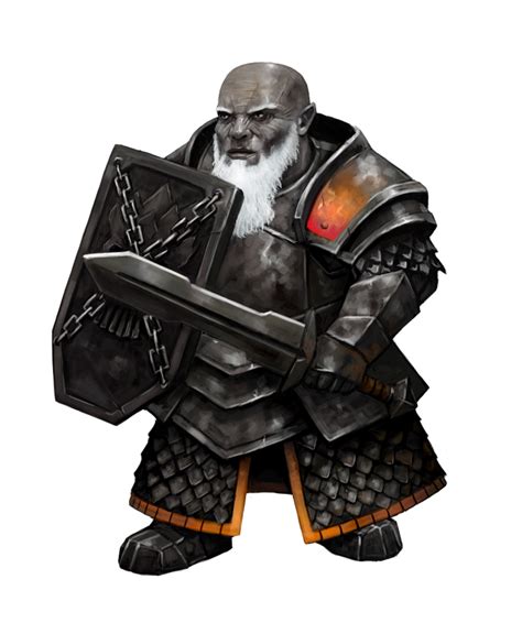 Male Duergar Fighter Sword And Shield Pathfinder 2e