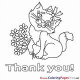 Thank Coloring Pages Flowers Printable Cat Service Card Cards Kids Waldo Color Getdrawings Teacher Getcolorings Sheet Print Colorings Sheets sketch template