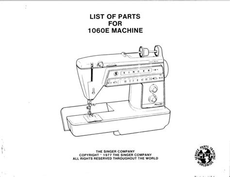 Singer 1036e Sewing Machine Parts Lists And Exploded Views Etc