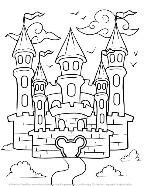 coloring pages  disney castle boringpopcom