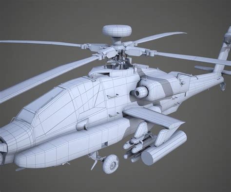 Artstation Ah 64d Apache Longbow Helicopter Low Poly Game Assets