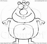 Hamster Chubby Clipart Cartoon Outlined Coloring Vector Cory Thoman Royalty sketch template