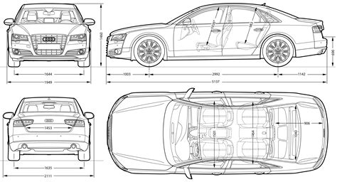 audi  sedan  blueprint   blueprint   modeling