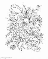 Coloring Flower Pages Adults Realistic Printable Flowers Adult Print Book Look Other sketch template