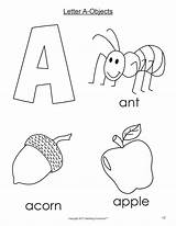 Coloring Letter Objects Color Pages Activity Printable Alphabet Getcolorings sketch template