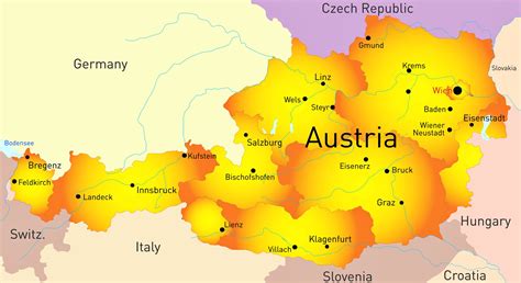 cities map  austria orangesmilecom