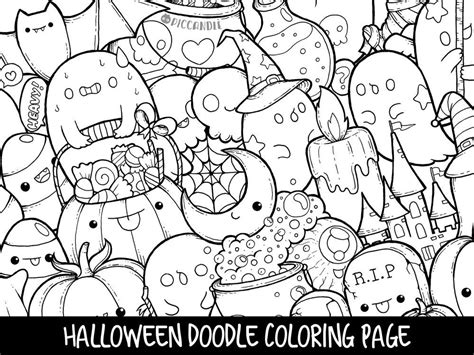 halloween doodle coloring page printable doodle coloring halloween