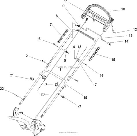 toro   recycler lawnmower  sn   parts diagram  handle assembly