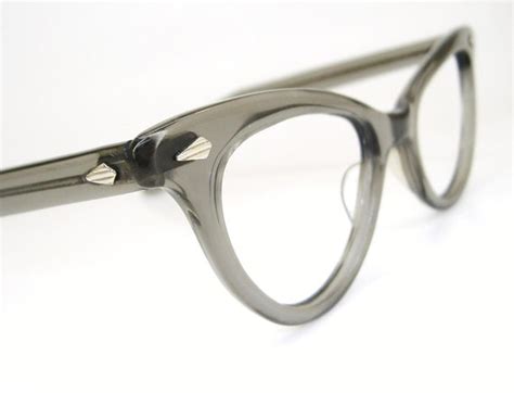 vintage translucent grey horn rim cat eye eyeglasses eye wear