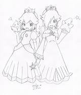 Rosalina Peach Coloring Princess Daisy Pages Luma Comments Coloringhome Deviantart Library Clipart Popular sketch template