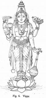 Hindu Gods Vishnu Drawings Coloring Sketch Indian Pencil Outline Visnu Ancient God Drawing Lord Krishna Goddess Sketches Pages Painting Deities sketch template