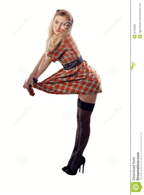 beautiful sexy girl in the style of pin up royalty free