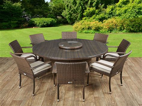 brown rattan dining set  chairs  table outdoor premium garden