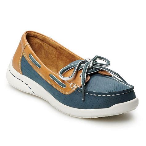 croft and barrow adagio women s boat shoes size 9 blue
