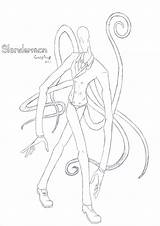 Slenderman Coloring Slender Pages Man Lineart Scary Deviantart Colour Template sketch template