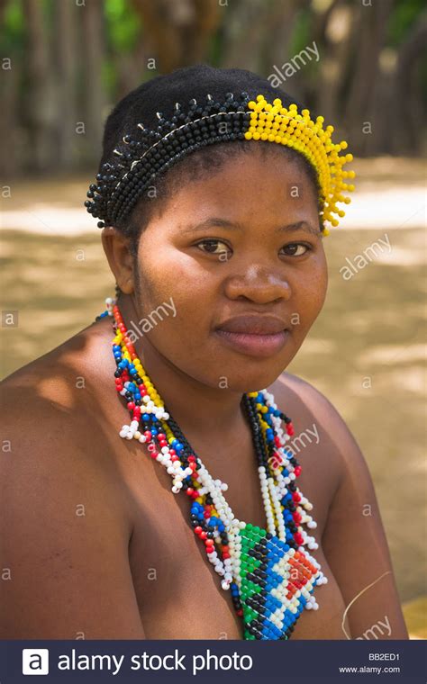 Portrait Of Zulu Girl Kwazulu Natal South Africa Stock