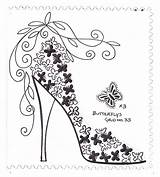 Shoe Shoes Butterfly Parchment Broderi Pattern Patterns Quilling Bånd Lesley Za sketch template