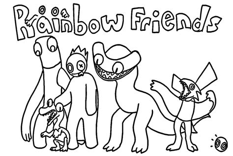 rainbow friends chapter  gang coloring pages rainbow friends