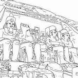 Coloring Egypt Temple Ancient Pages Monuments Simbel Abu Kids Luxor Hellokids Sphinx Entrance sketch template